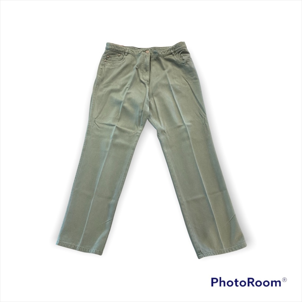Vintage Woolrich Army Green High Rise Straight Leg Bamboo Viscose Pants - sz 12